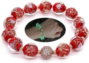 Disco Ball Firefly Beads Bracelet Red