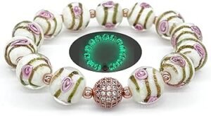 Disco Ball Firefly Beads Bracelet white