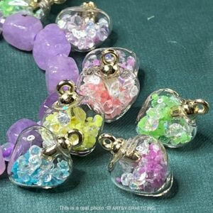Glow in the Dark Heart Pendant Glass Beads