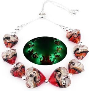 Heart of Ocean Firefly Beads Bracelet Adjustable red