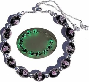 Firefly Beads Adjustable Slider Chain Bracelet Black