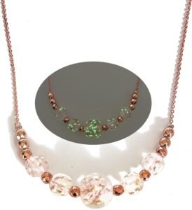 Rose Firefly Beads Necklace pink