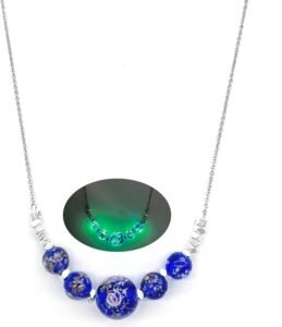 Rose Firefly Beads Necklace sapphire