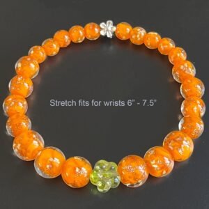 Murano Round Beads with Flower Bracelet