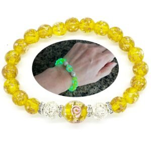 Silver Lava Firefly Beads Bracelet yellow