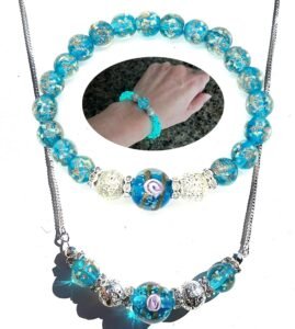 Firefly Beads Jewel Set – Bracelet + Necklace SkyBlue