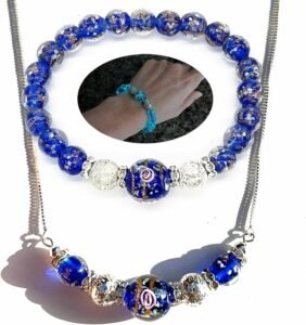 Firefly Beads Jewel Set – Bracelet + Necklace Sapphire