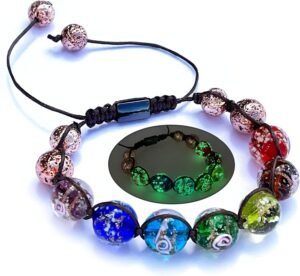 Lampwork Firefly Beads Chakra Bracelets Shamballa