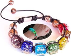 Lampwork Firefly Beads Chakra Bracelets Cube-Chakra-Shamballa