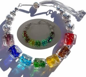 Lampwork Firefly Beads Chakra Bracelets Cube-Chakra