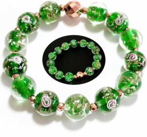 Disco Ball Firefly Beads Bracelet Green