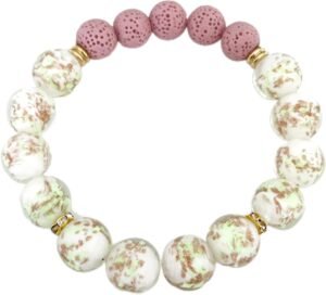 Lava Aroma Bead Bracelet White Lava