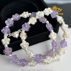 Friendship Bracelet White+Lavender