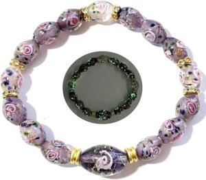 Victorian-inspired Murano Bracelets Purple