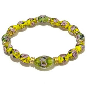 Victorian-inspired Murano Bracelets Yellow